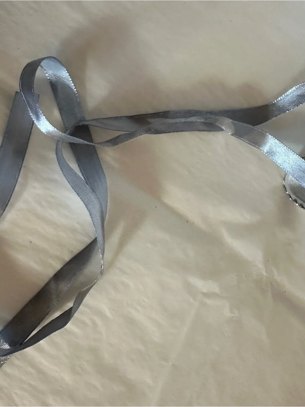 Silver Masquerade Eye Mask with Ribbon Ties NWOT